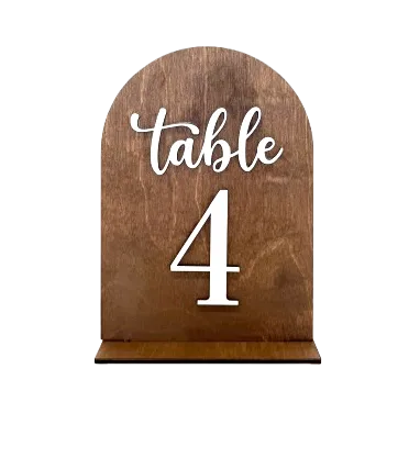 Table Numbers- Brown Wood