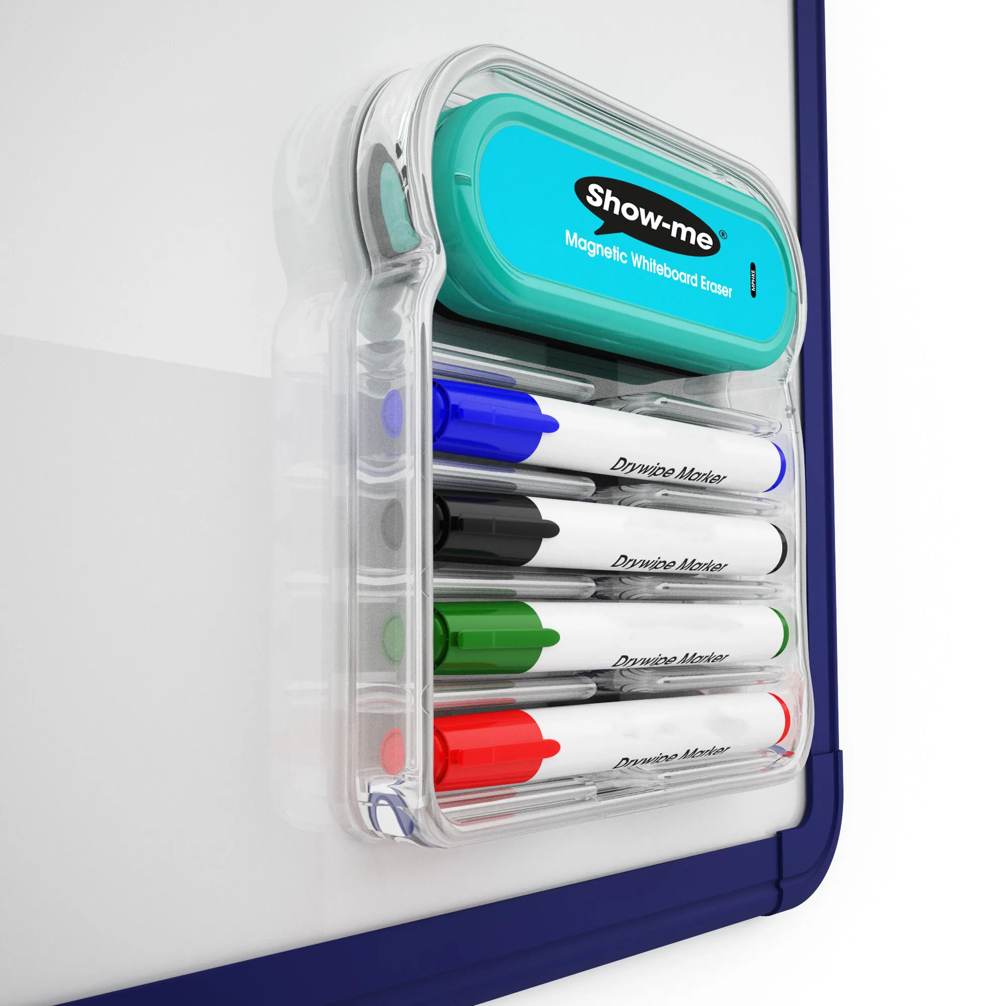 Whiteboard pens, eraser, magnets and rubber