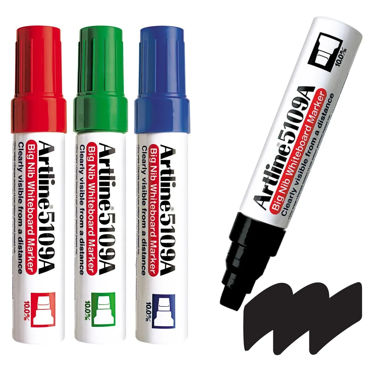 Whiteboard pens, eraser, magnets and rubber