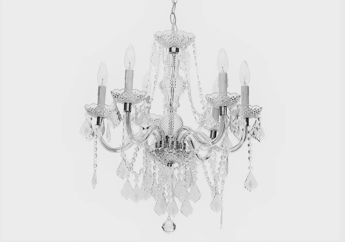 Glass Chandelier - Silver