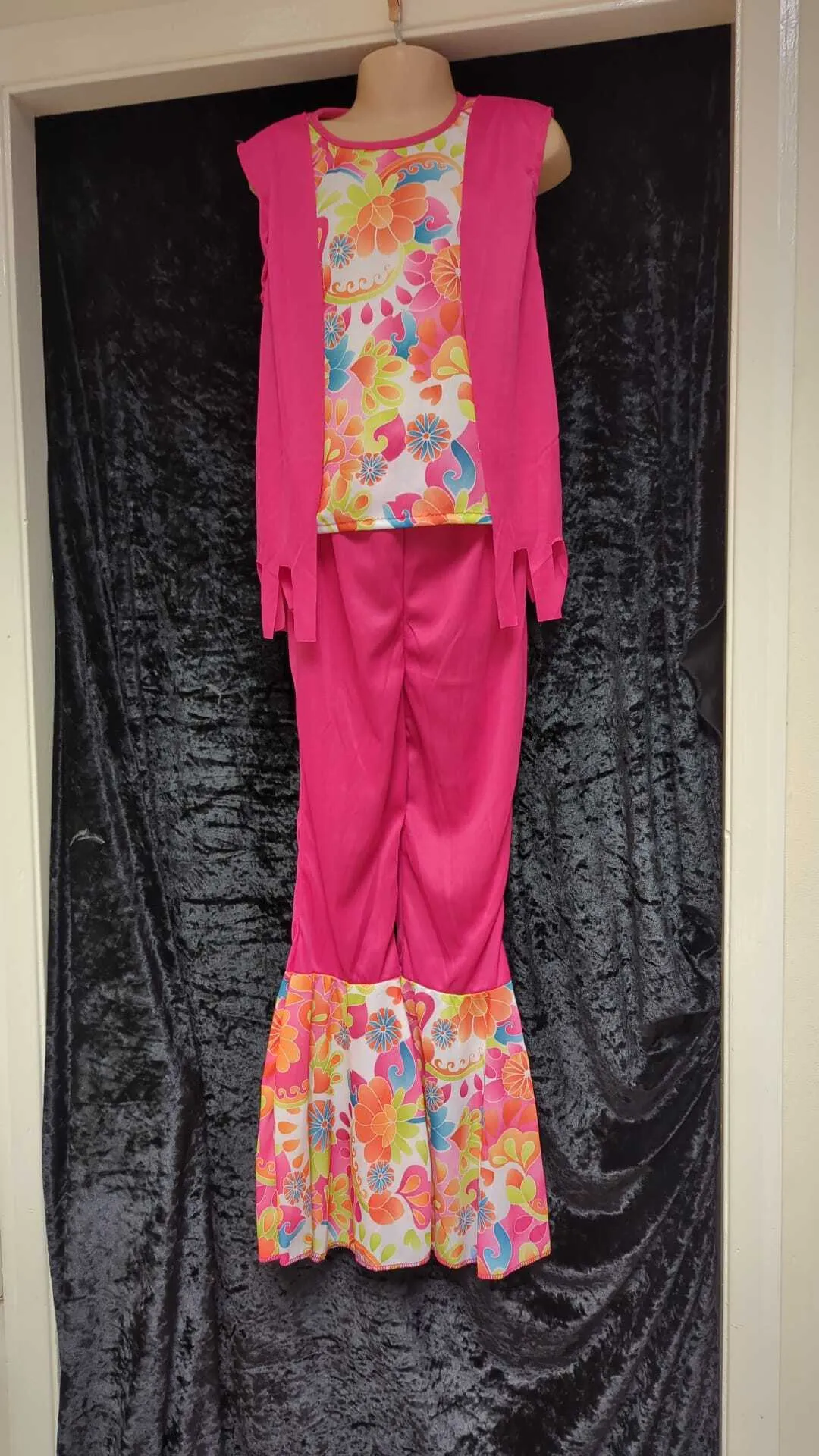 60s Multicoloured Top, Trousers & Pink Waistcoat