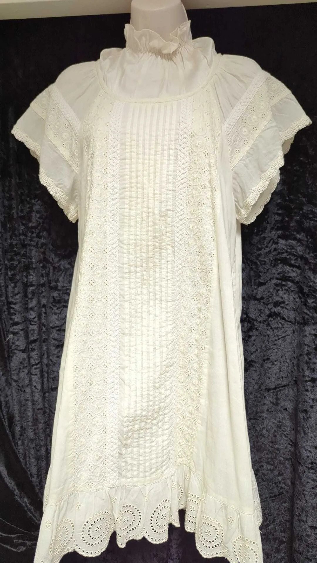 Victorian style night dress with lace detail