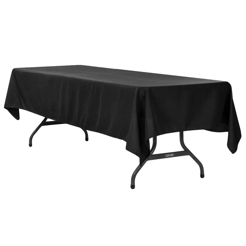 Black Polyester Tablecloth 60x102 Rectangle