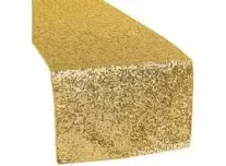 Gold sequin Satin Table Runner 12 x 108 Inch