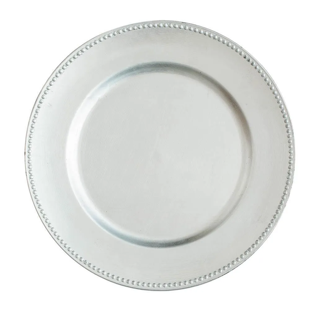 Silver Beaded Charger Plate