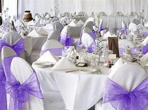 Purple Organza Chair Sashes