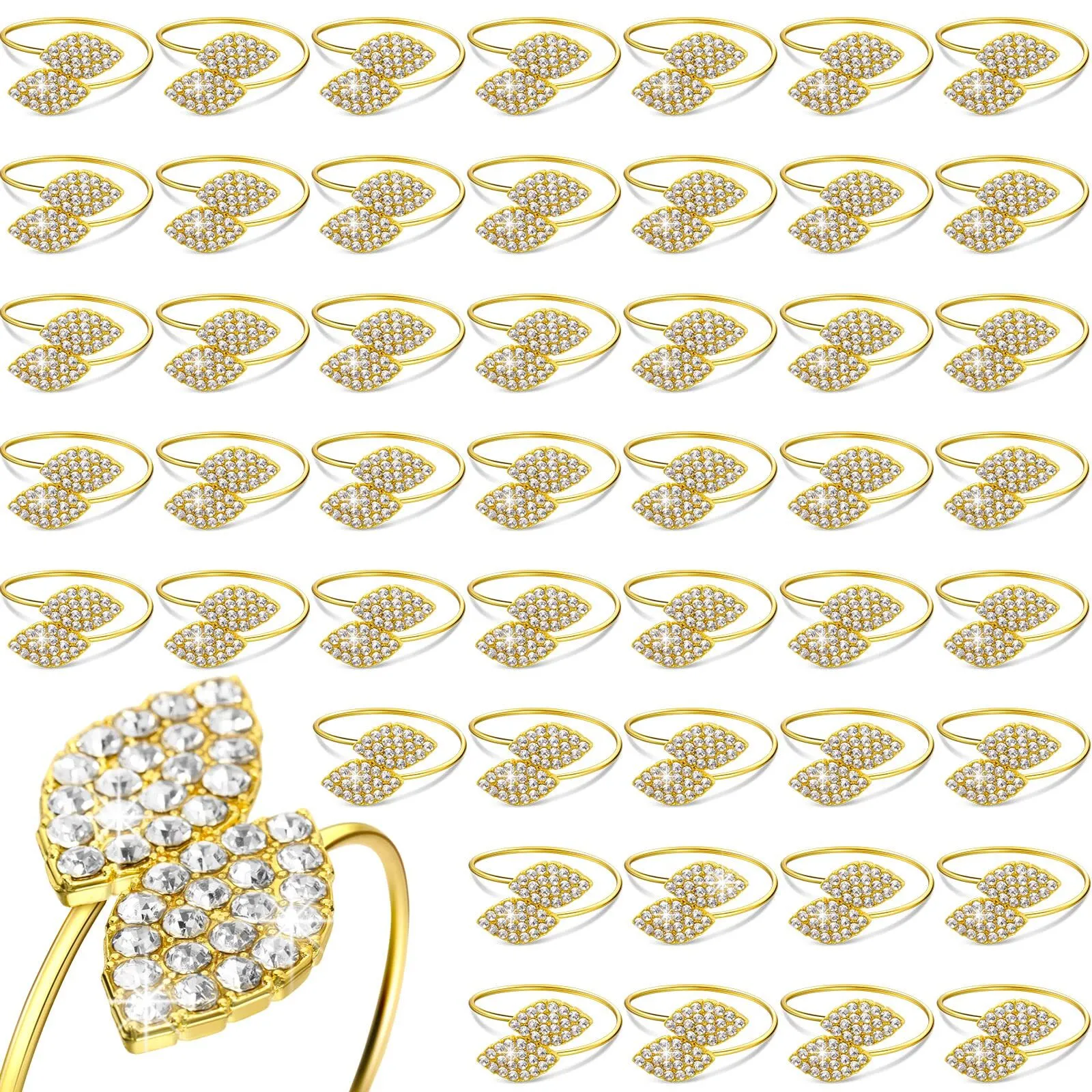 Gold Leaf Bling Napkin Ring Holder
