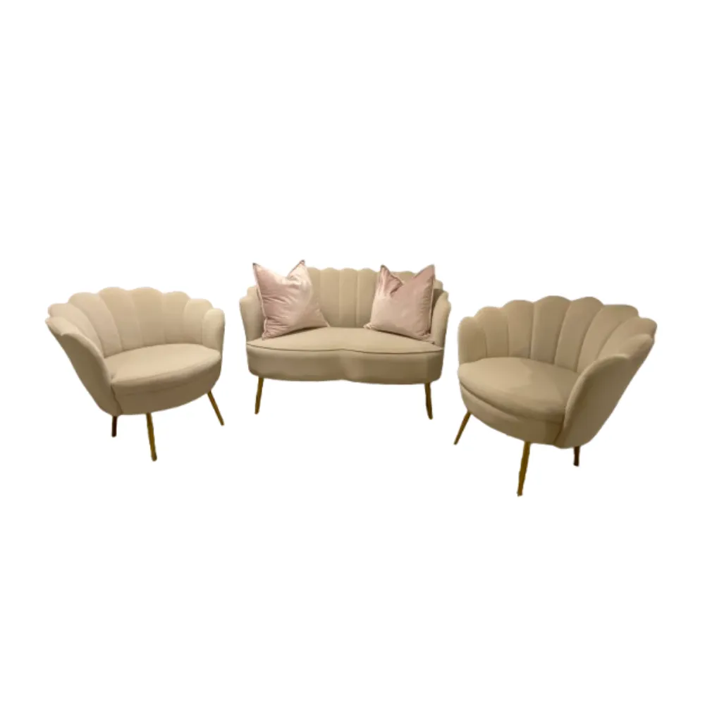 Ivory Velvet Lounge Set