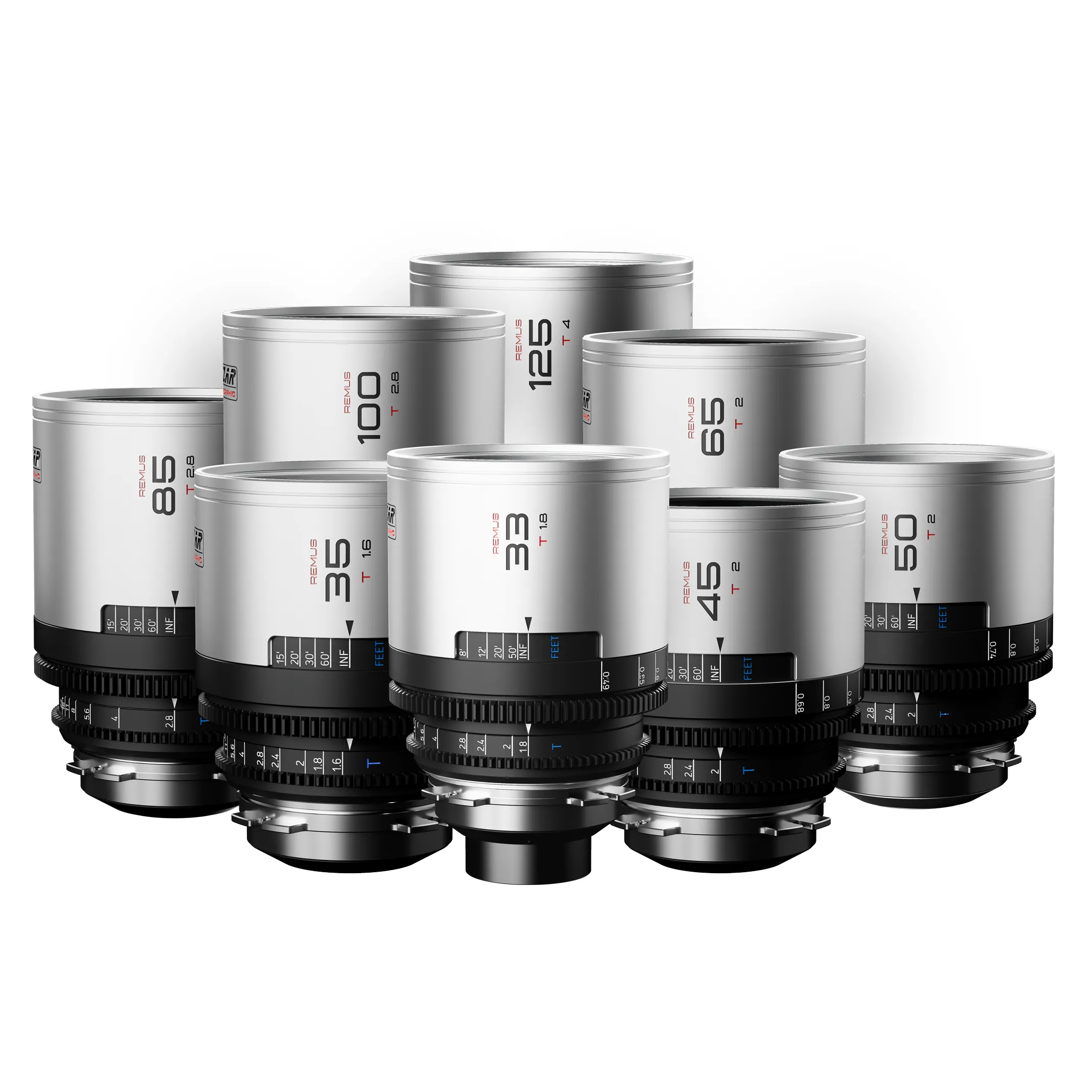 BLAZAR Remus 1.5x Anamorphic Primes, Silver Flare - 7 Lens Set (PL)