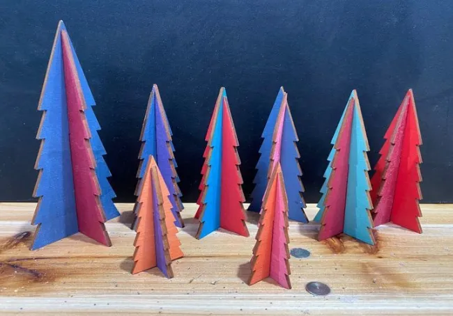 Wooden X Christmas Trees