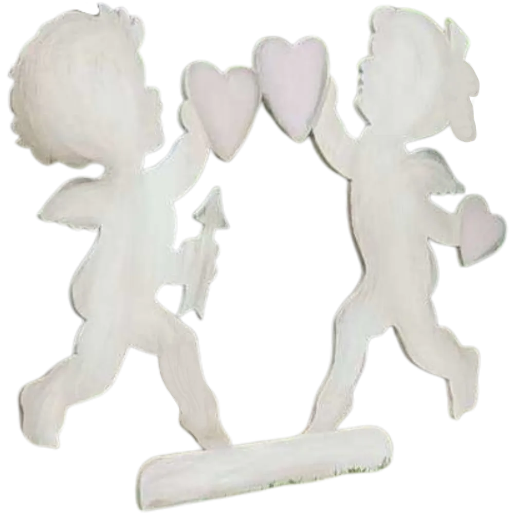 S1577 Cupid Silhouette - Boy & Girl
