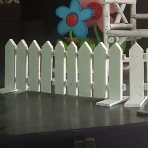 S1246 White Picket Fence -40cm High