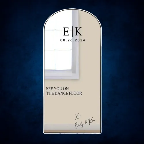Personalized Wedding Arch Mirror - 30"x70" Custom Message