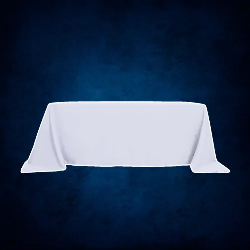 Polyester Rectangle Tablecloth 90"x132" White