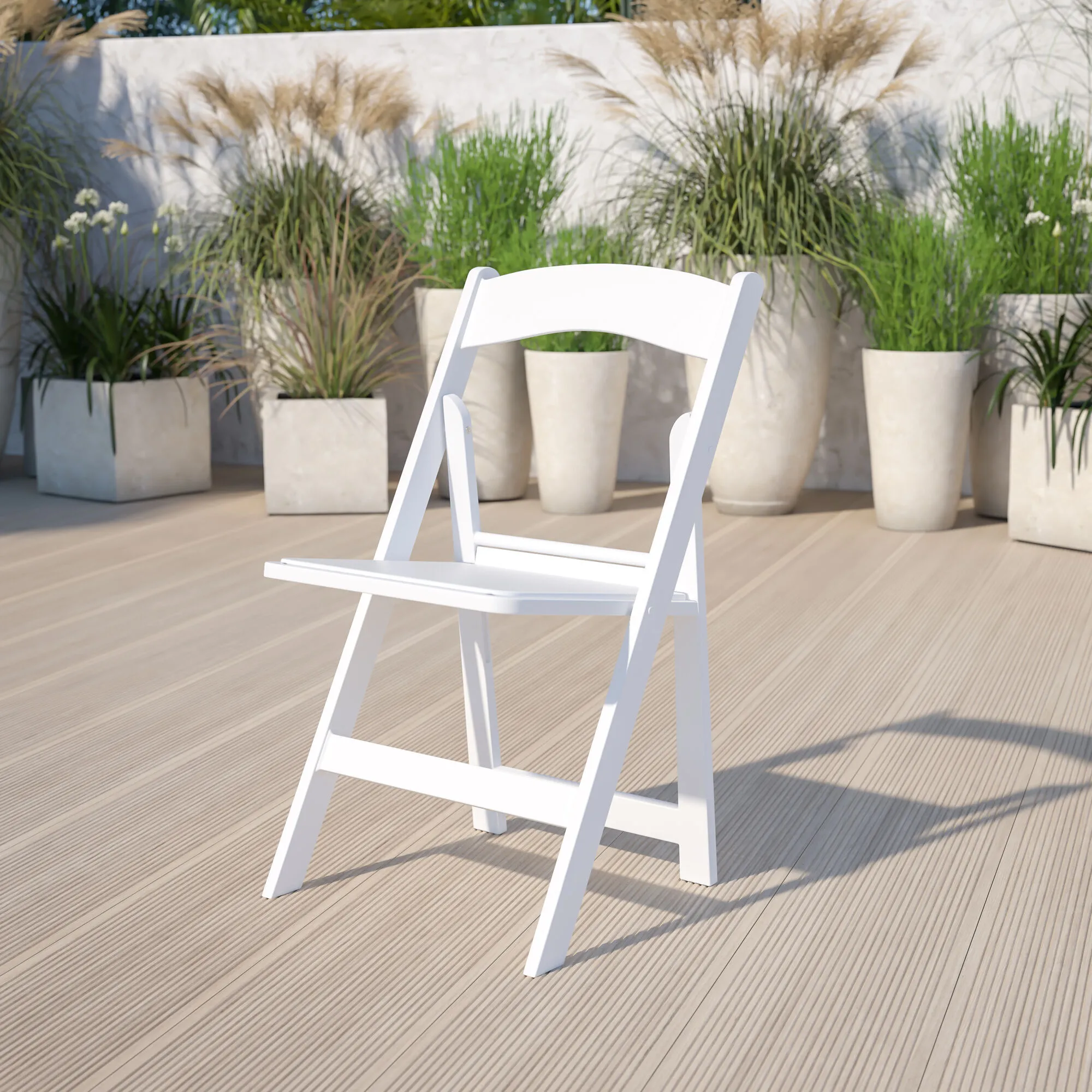 White Resin Folding Chair