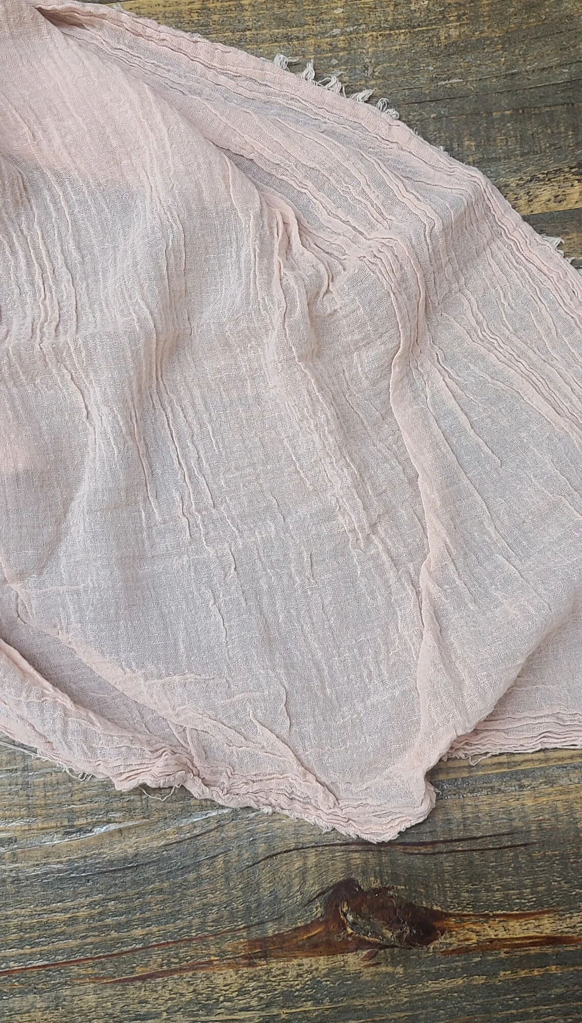 Blush Cheesecloth Table Runner Revel & Flourish Minneapolis Event Rentals