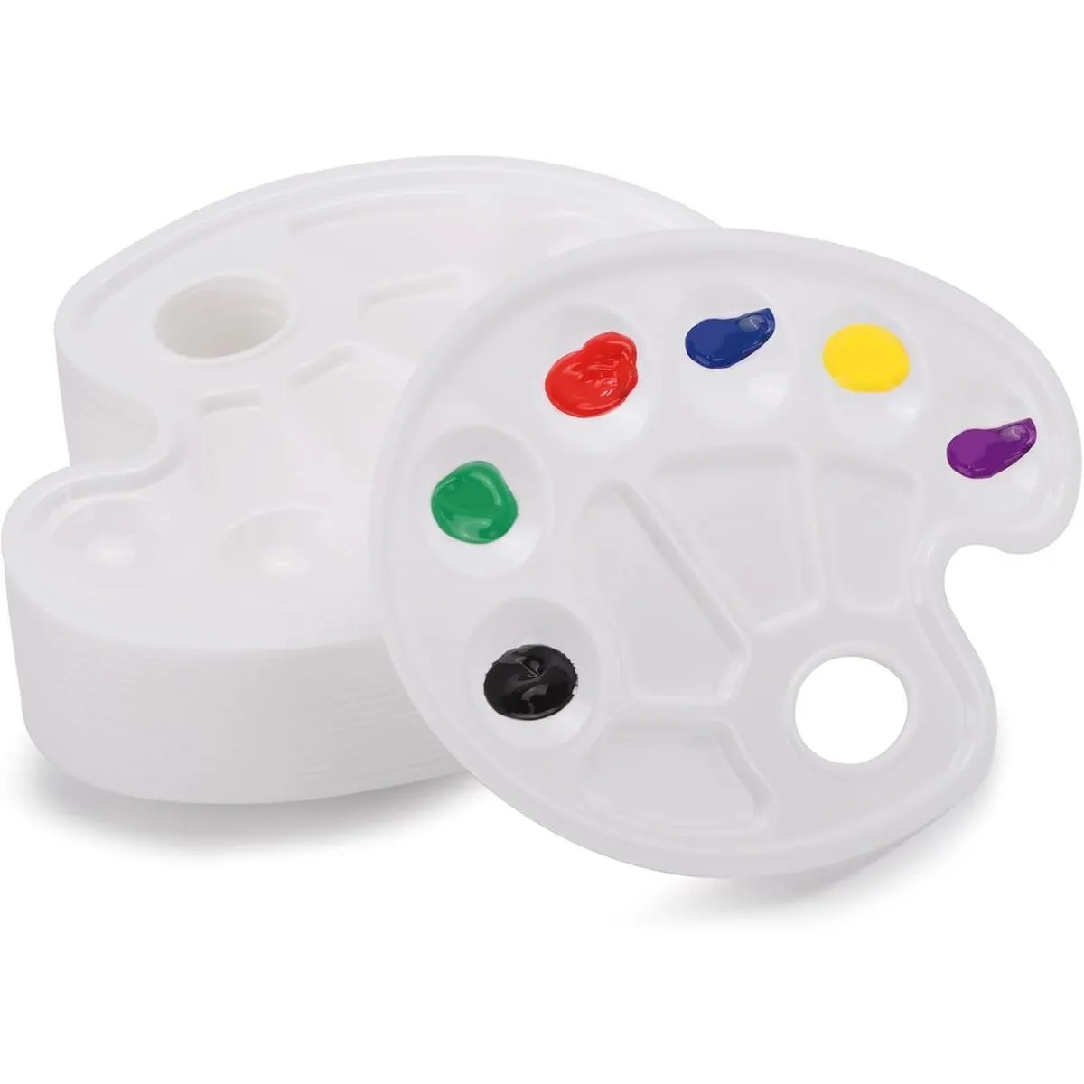 Oval plastic paint palettes