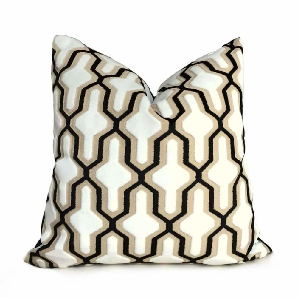 Black & gold beige pillow