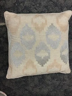 Beige & silver patterns pillow