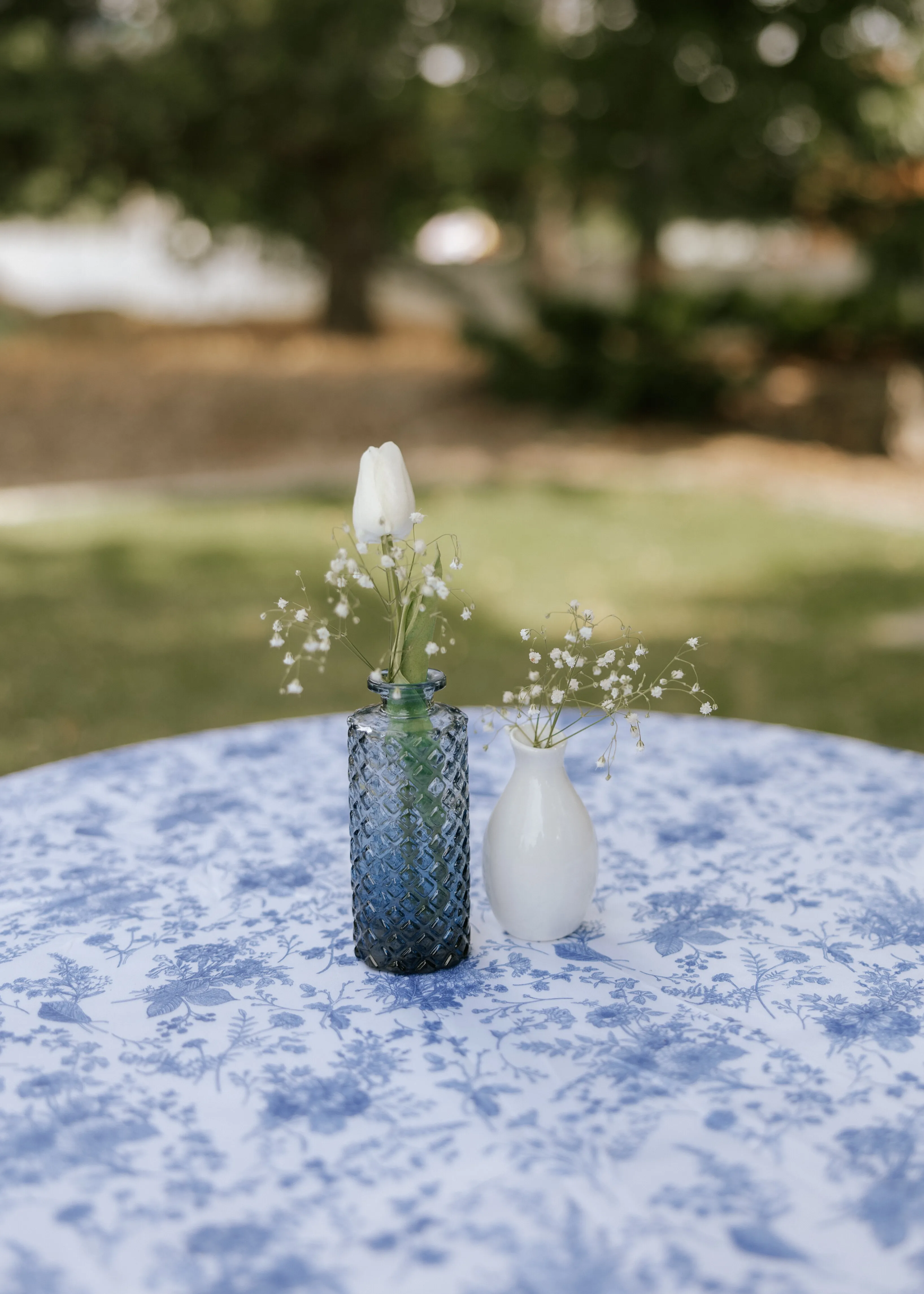 Ethereal Blue Glass Bud Vase