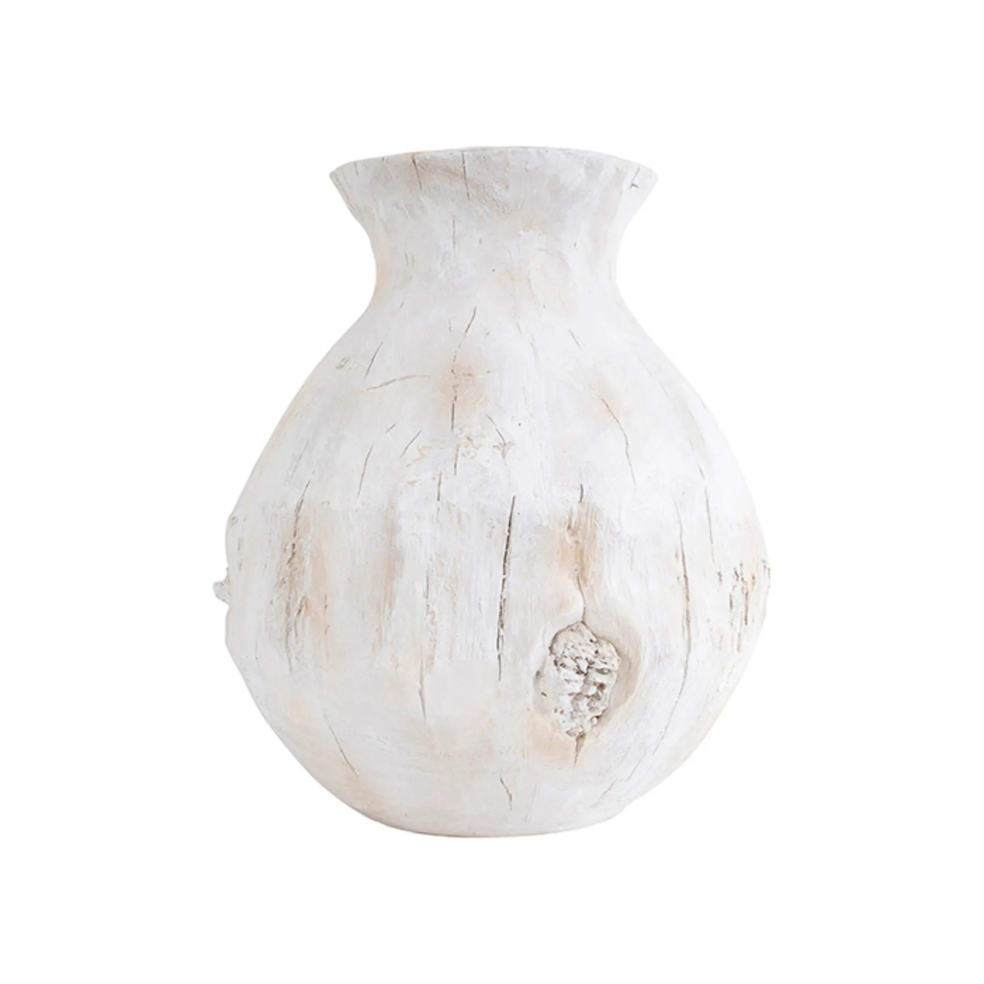 Resin whitewash tall vase