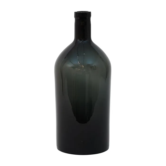 Glass black bottleneck vase large Exquisite Interiors Co