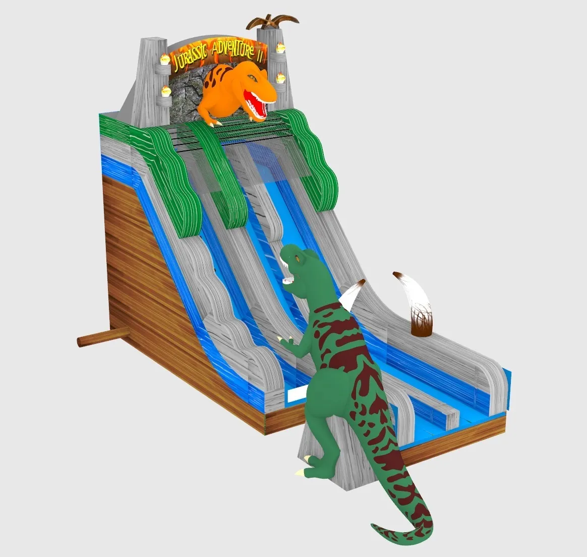 Jurassic Showdown: - 22ft Dual Lane Dry Slide 🚨 COMING EARLY 2026 🚨