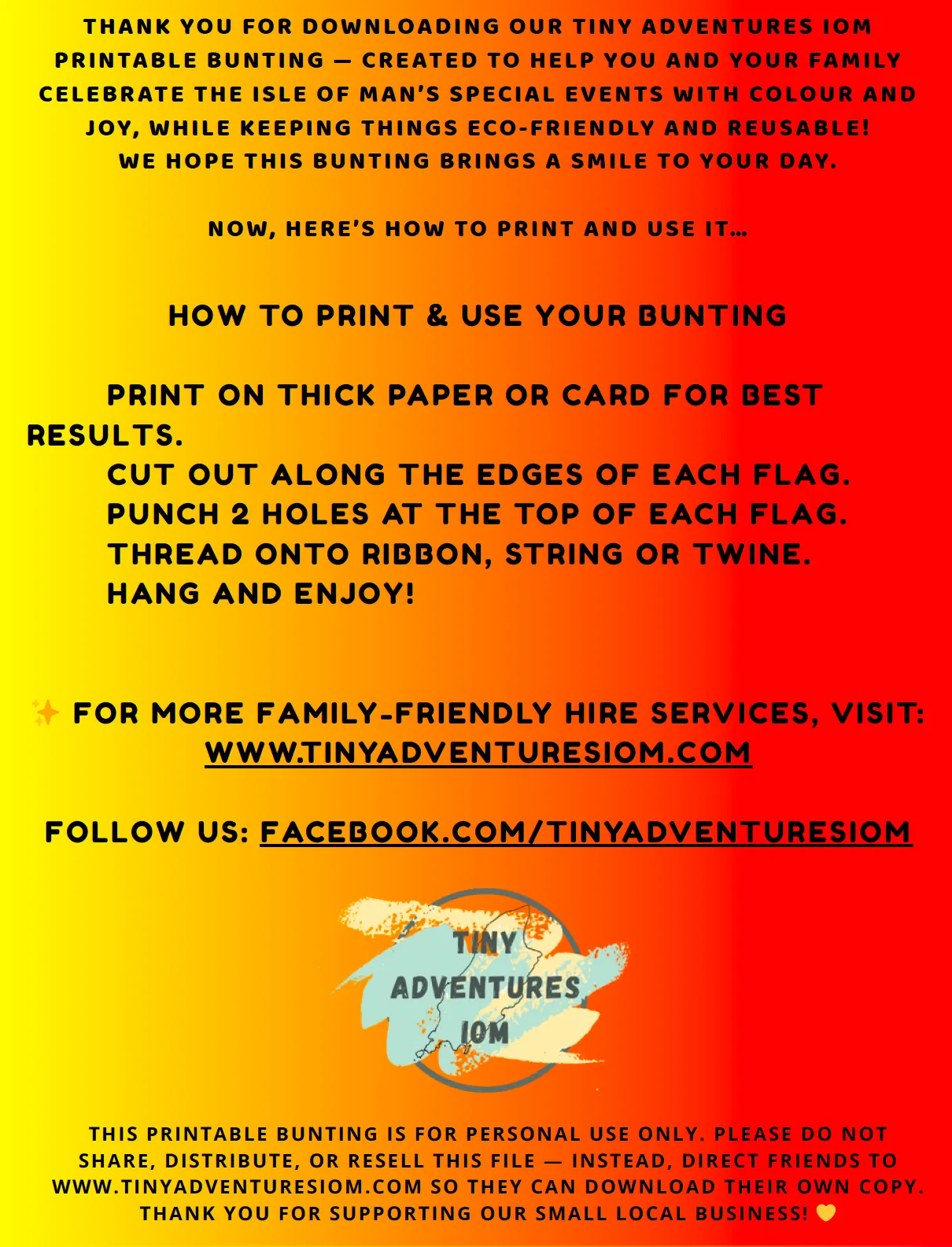 TYNWALD DAY Printable Bunting
