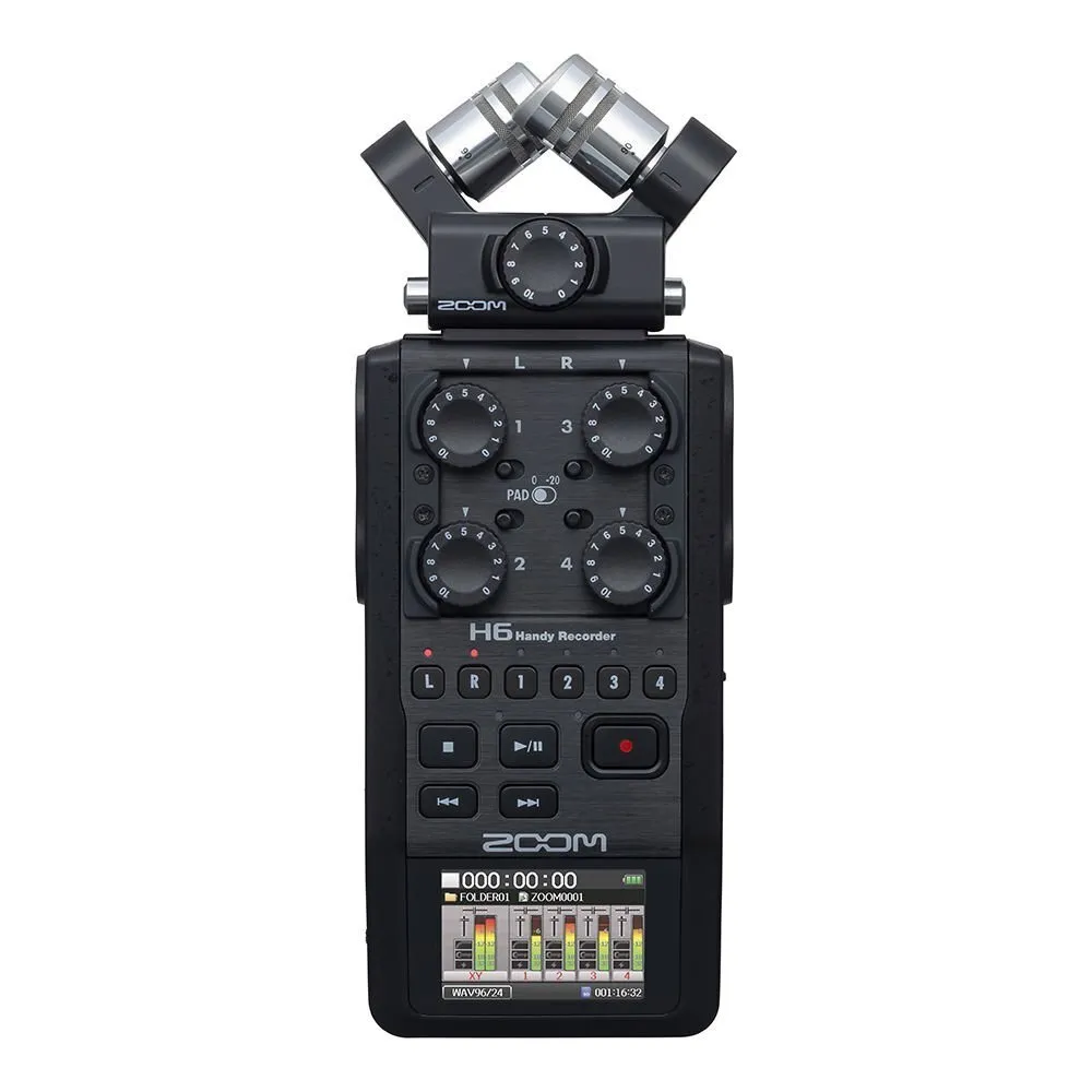 Zoom H6 Black Portable Field Recorder