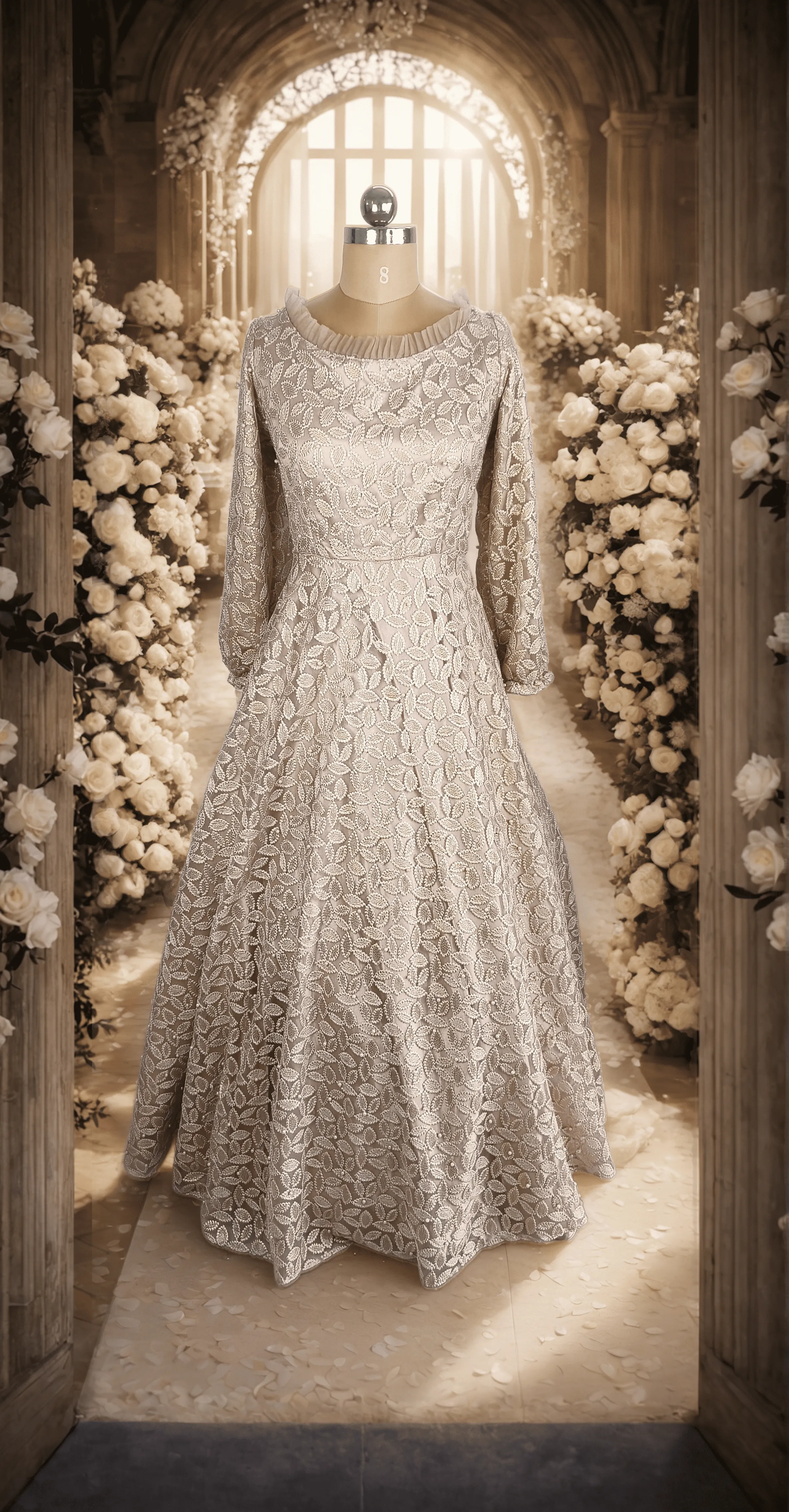 Light Pink Sequins Gown