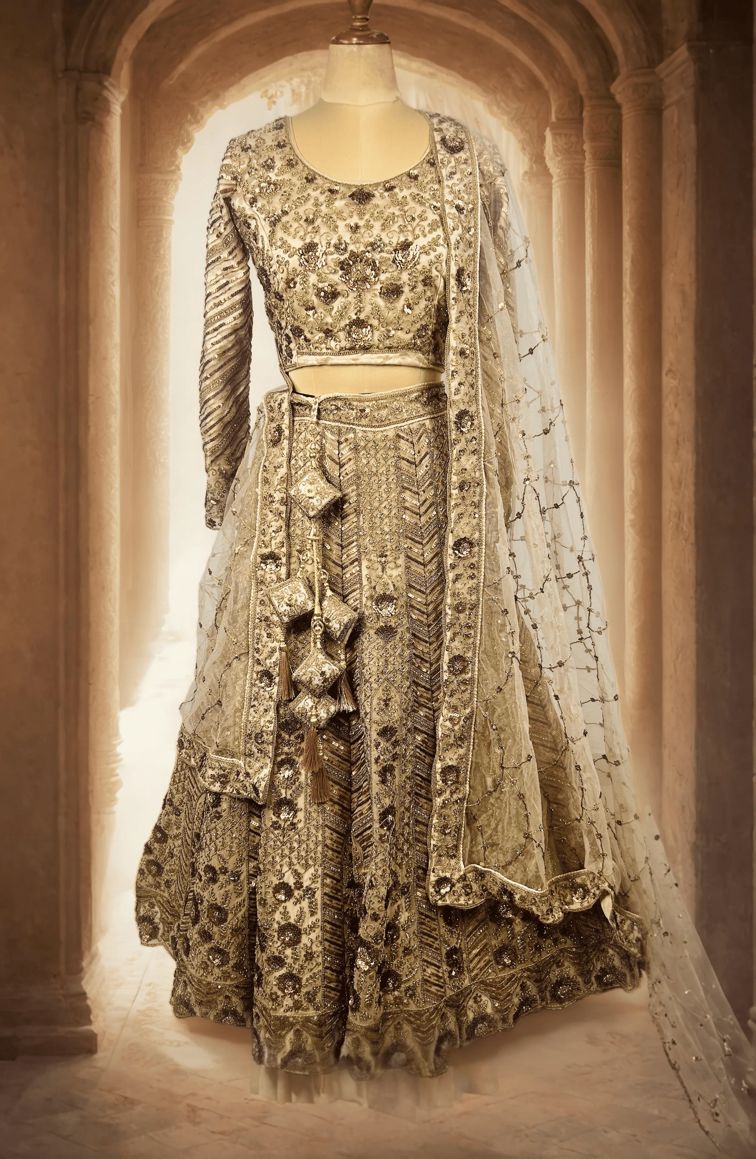 Metalic Gold Embroidery Bridal Lehenga L0069 , L0070, L6052
