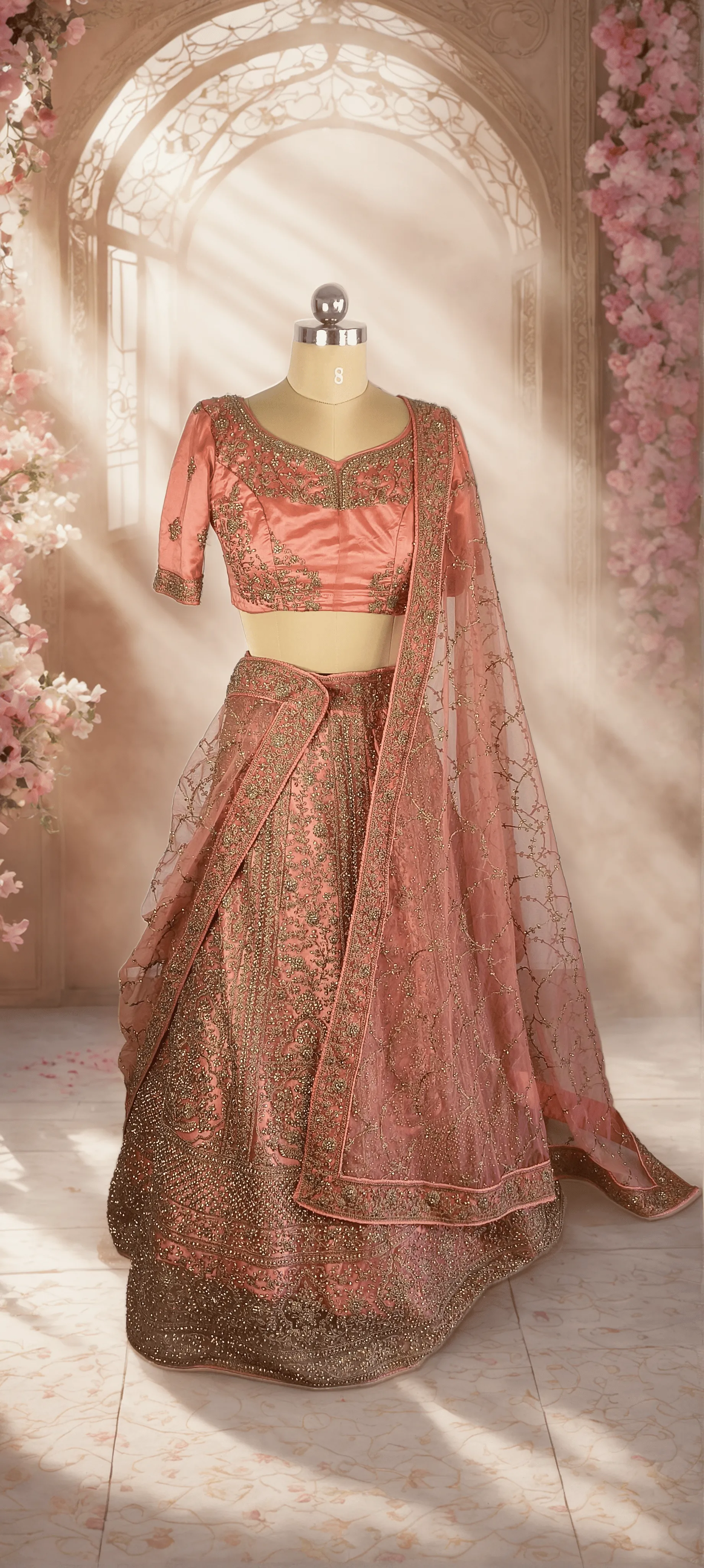 Labh Orange Lehenga - L0034