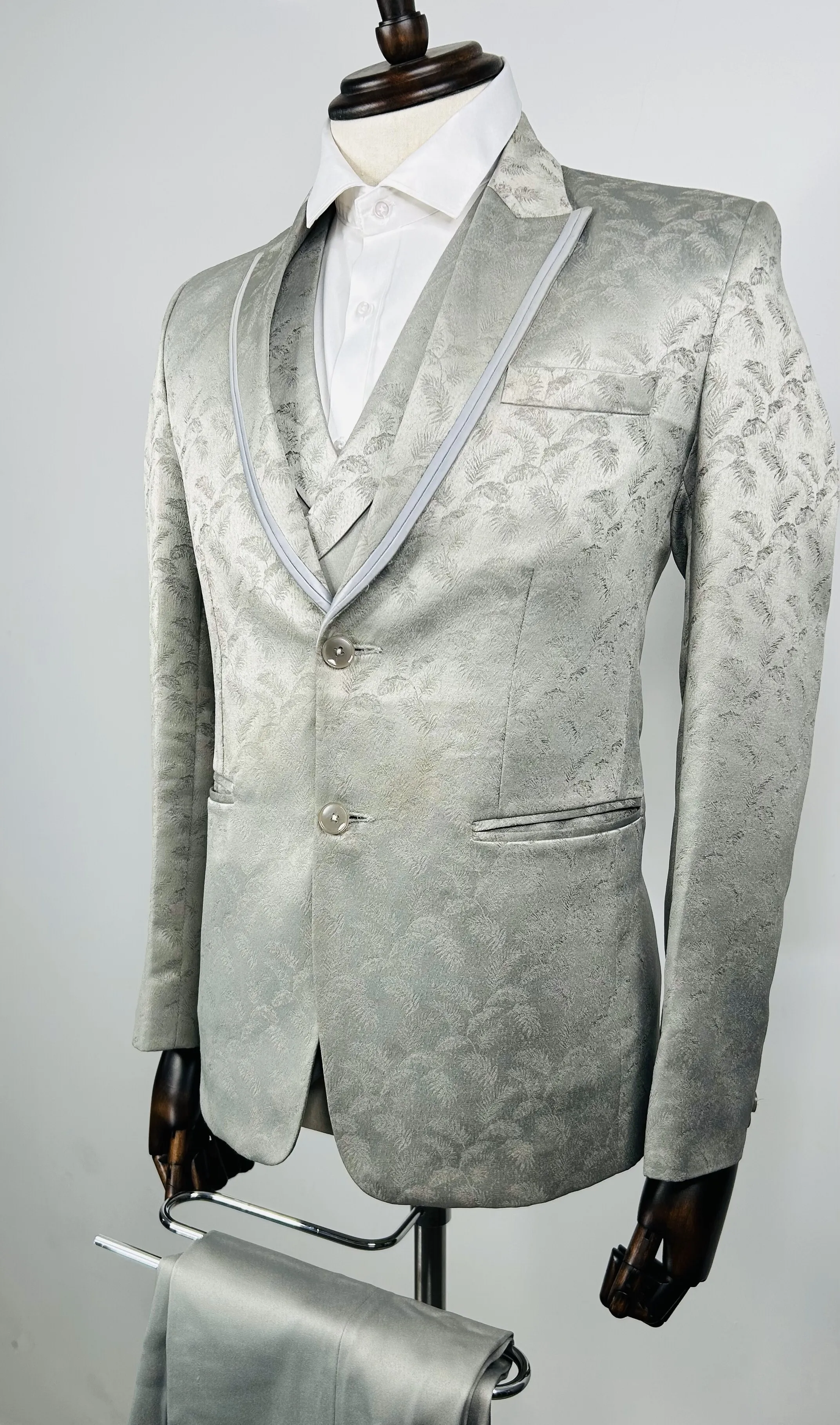 Light Grey printed Tuxedo - WES