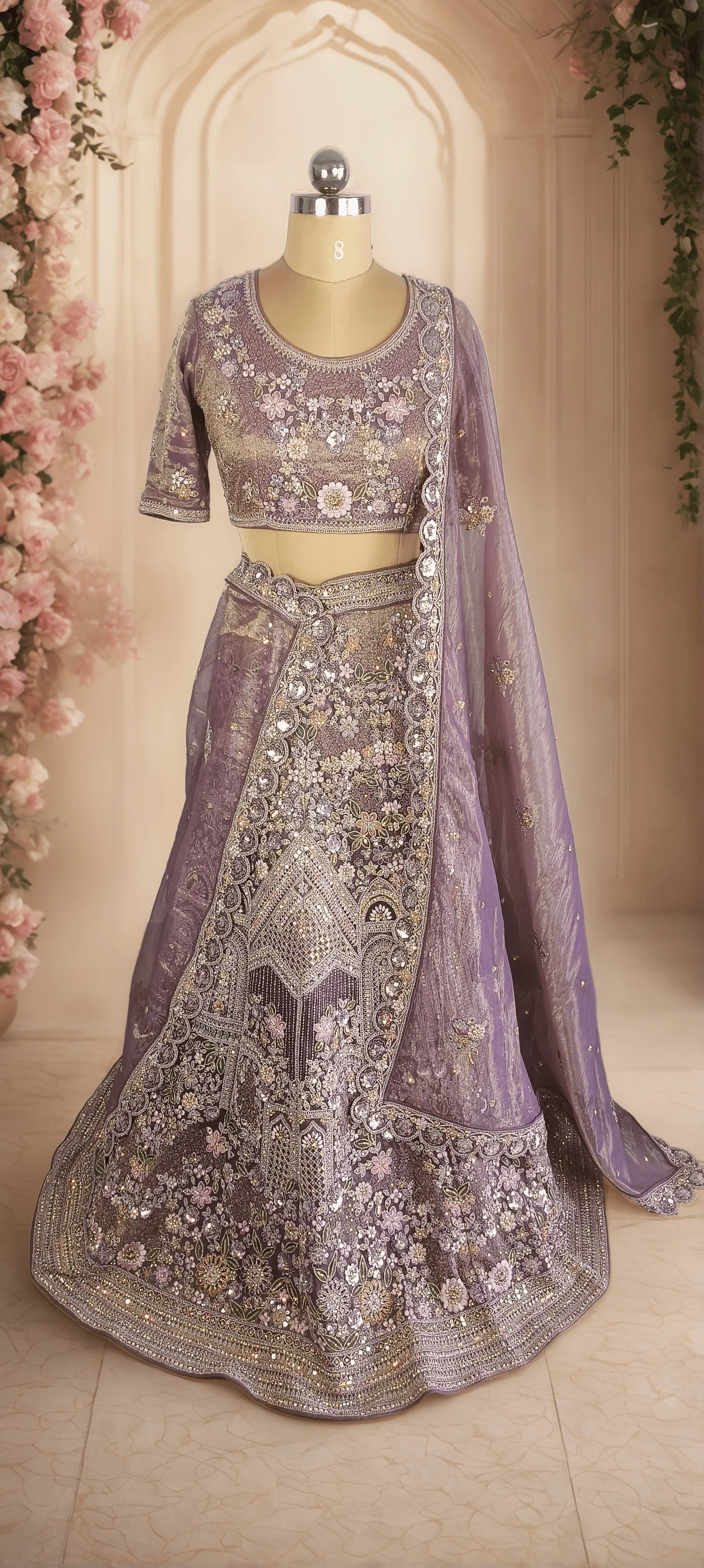 Lavender Floral Lehenga - L0043