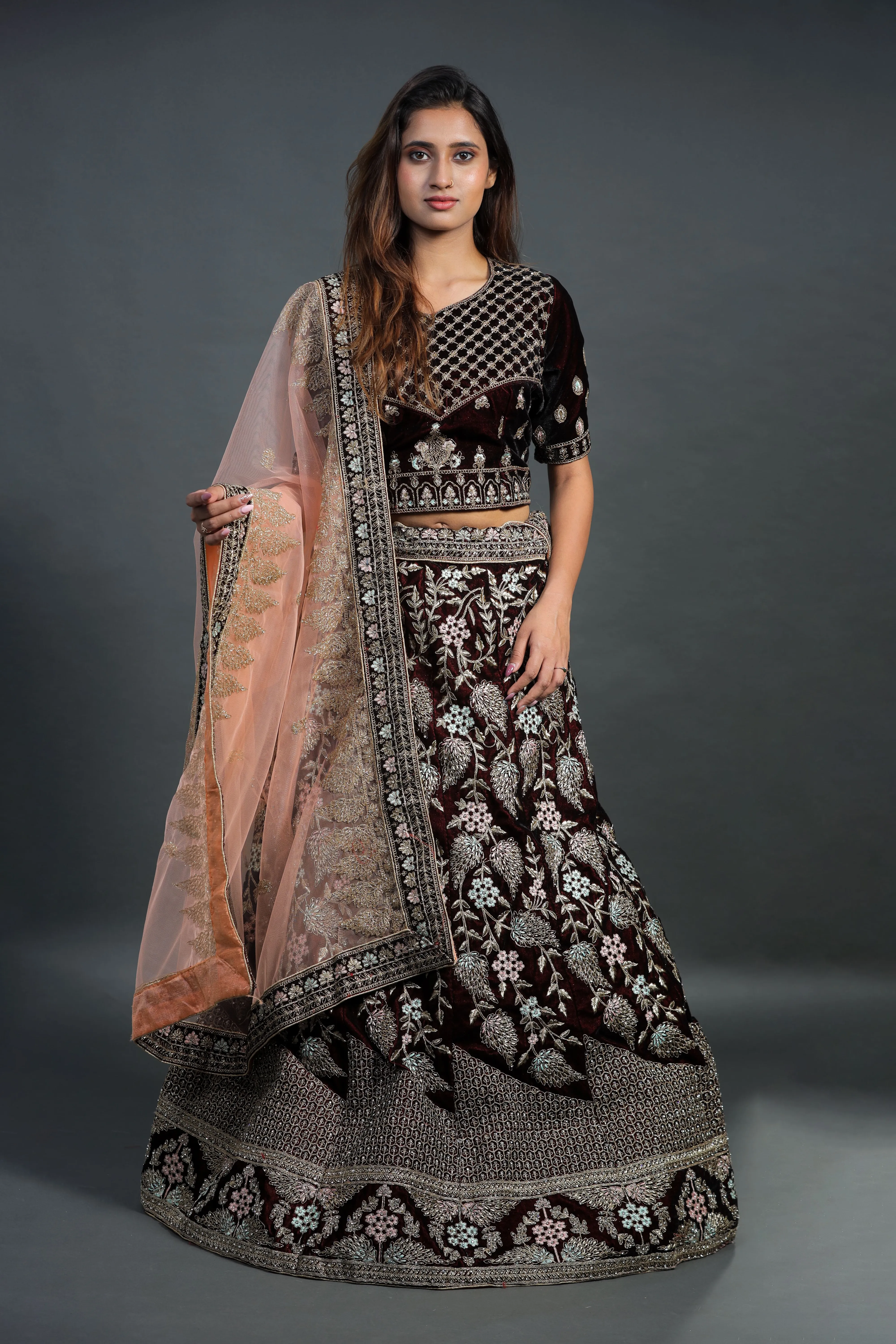Vibrant Wine Bridal Lehenga - L6002, L0010, L0011