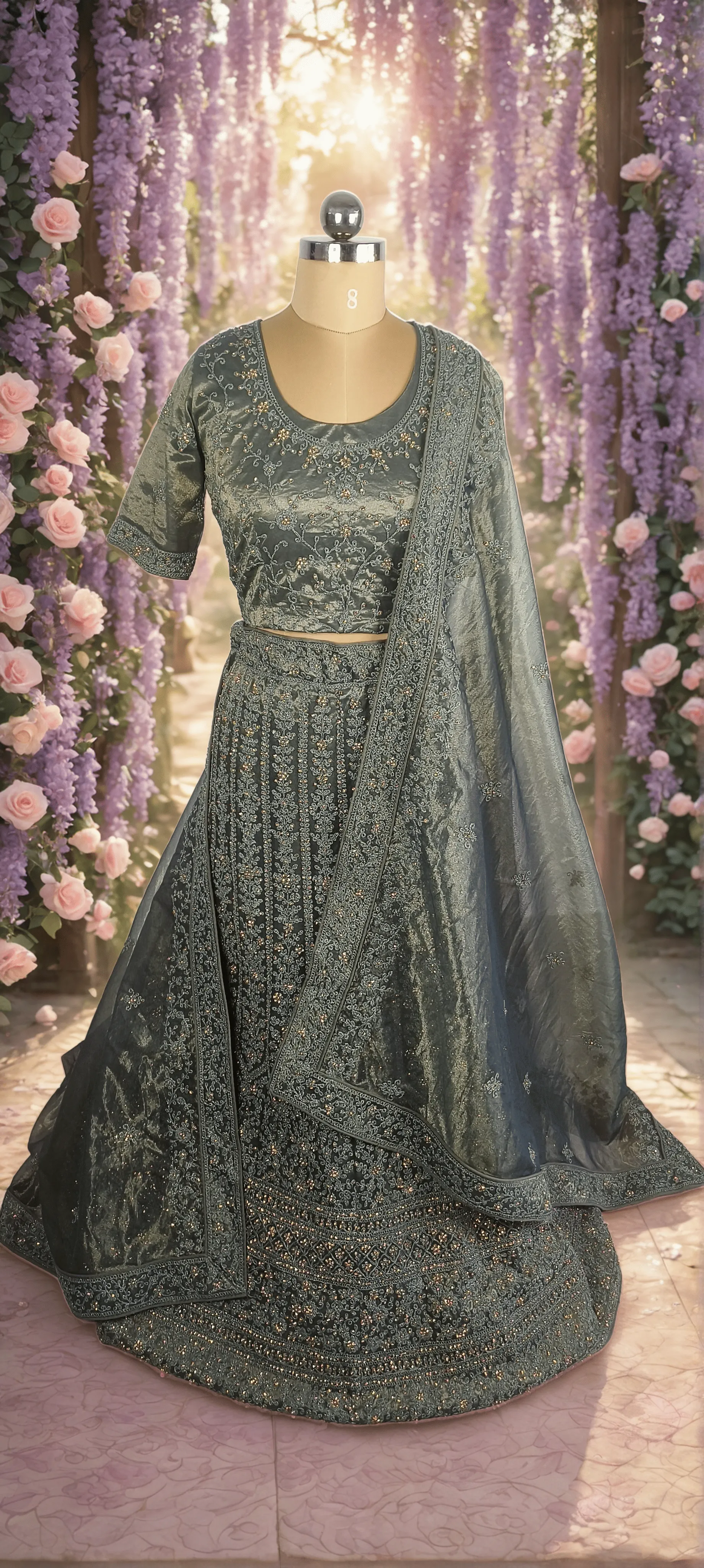 Labh Sea Green Bridal Lehenga - L0038