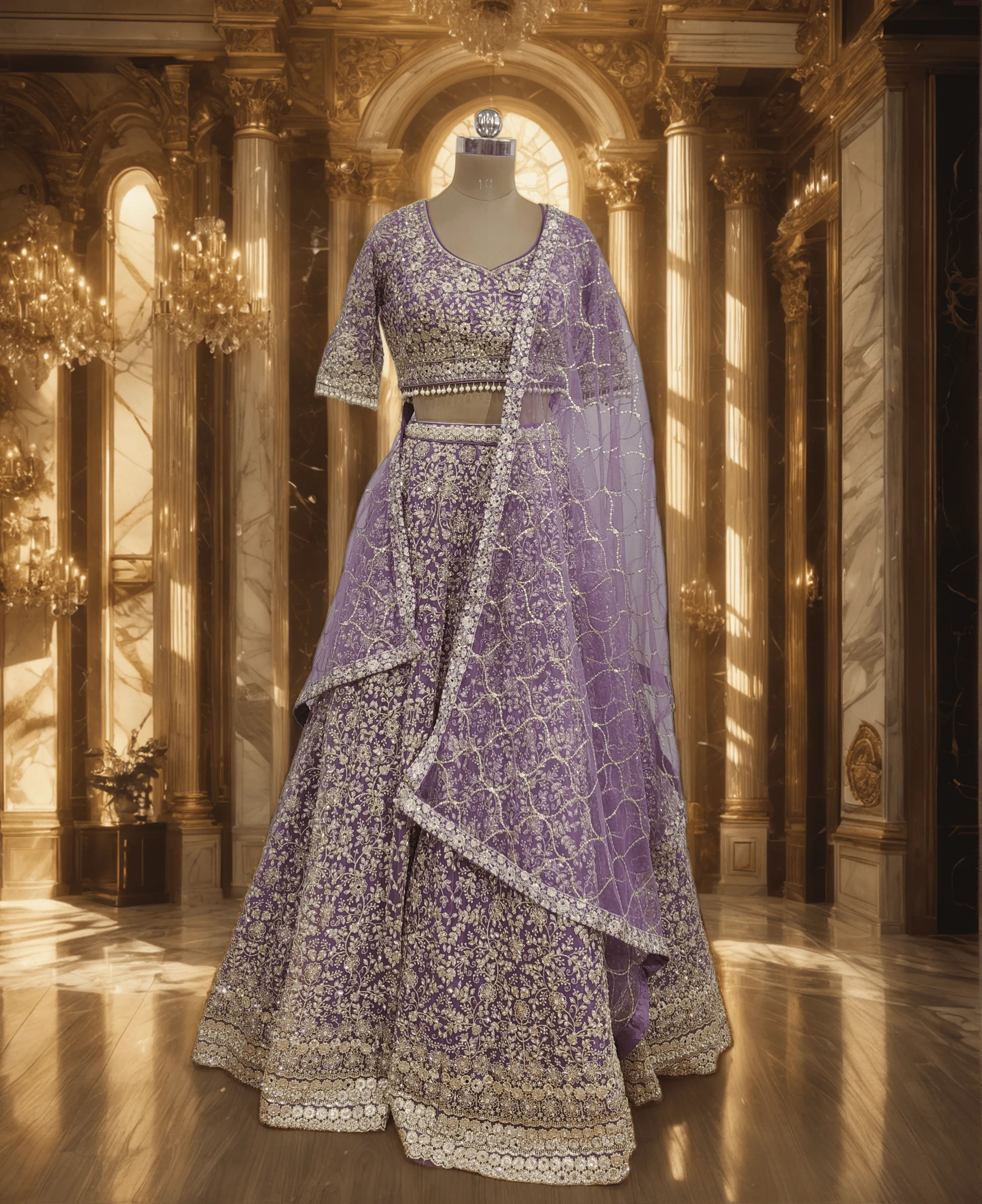 Lilac Majesty Wedding Lehenga - L6061