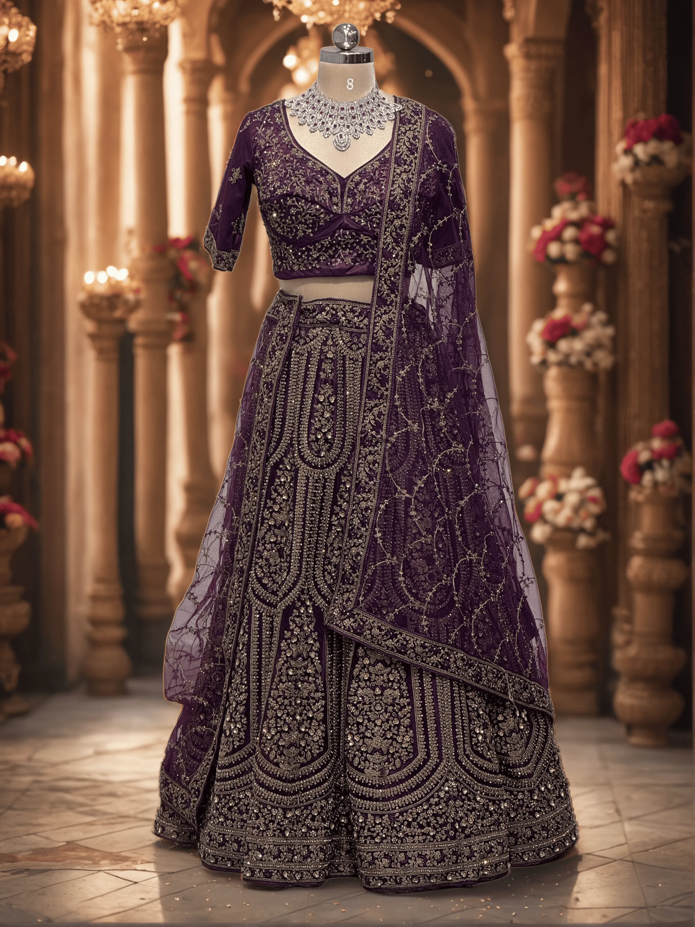 Labh wine Full Work Bridal Lehenga