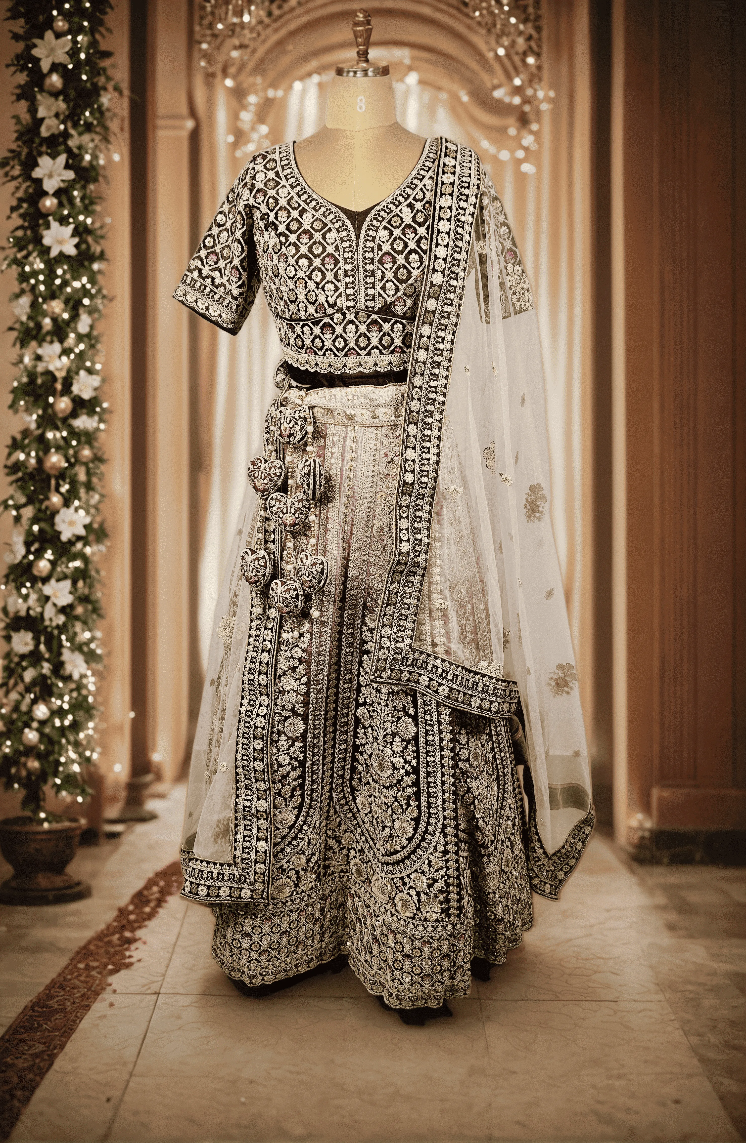 Moti Purple Embroidery Lehenga L6053
