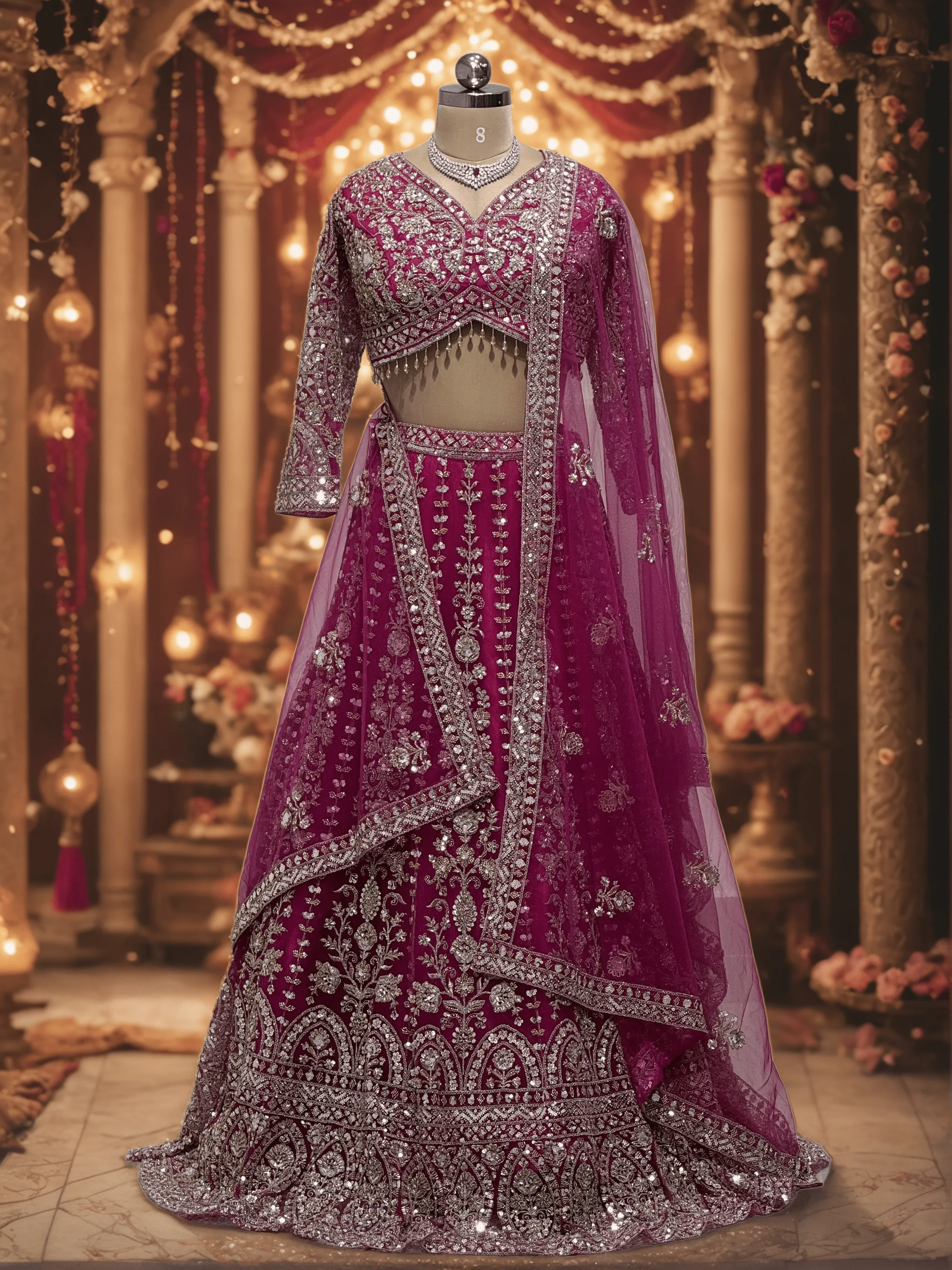 Pink Majesty Embroidered Lehenga - L6060