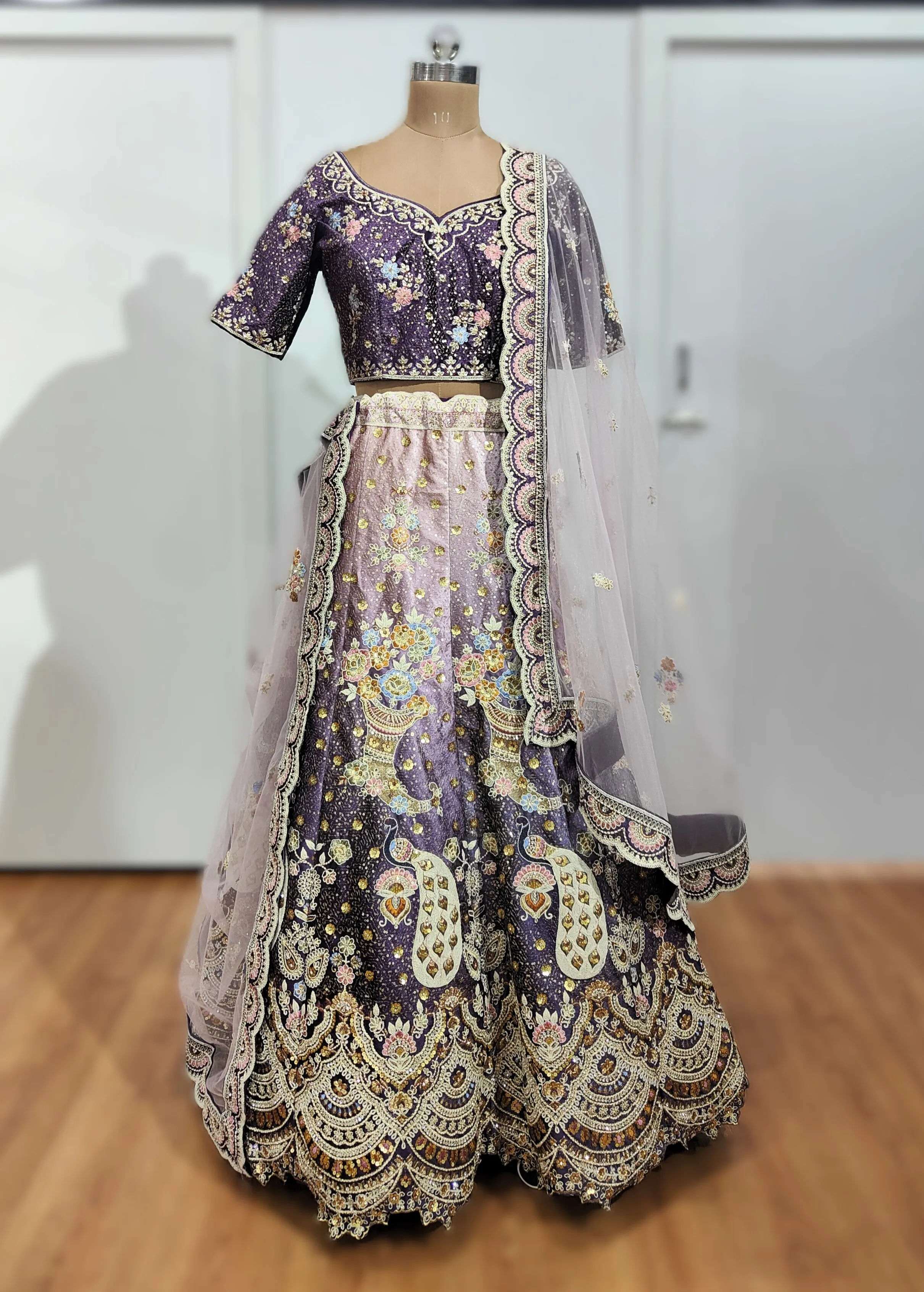 Purple With pink Lehenga - L0041