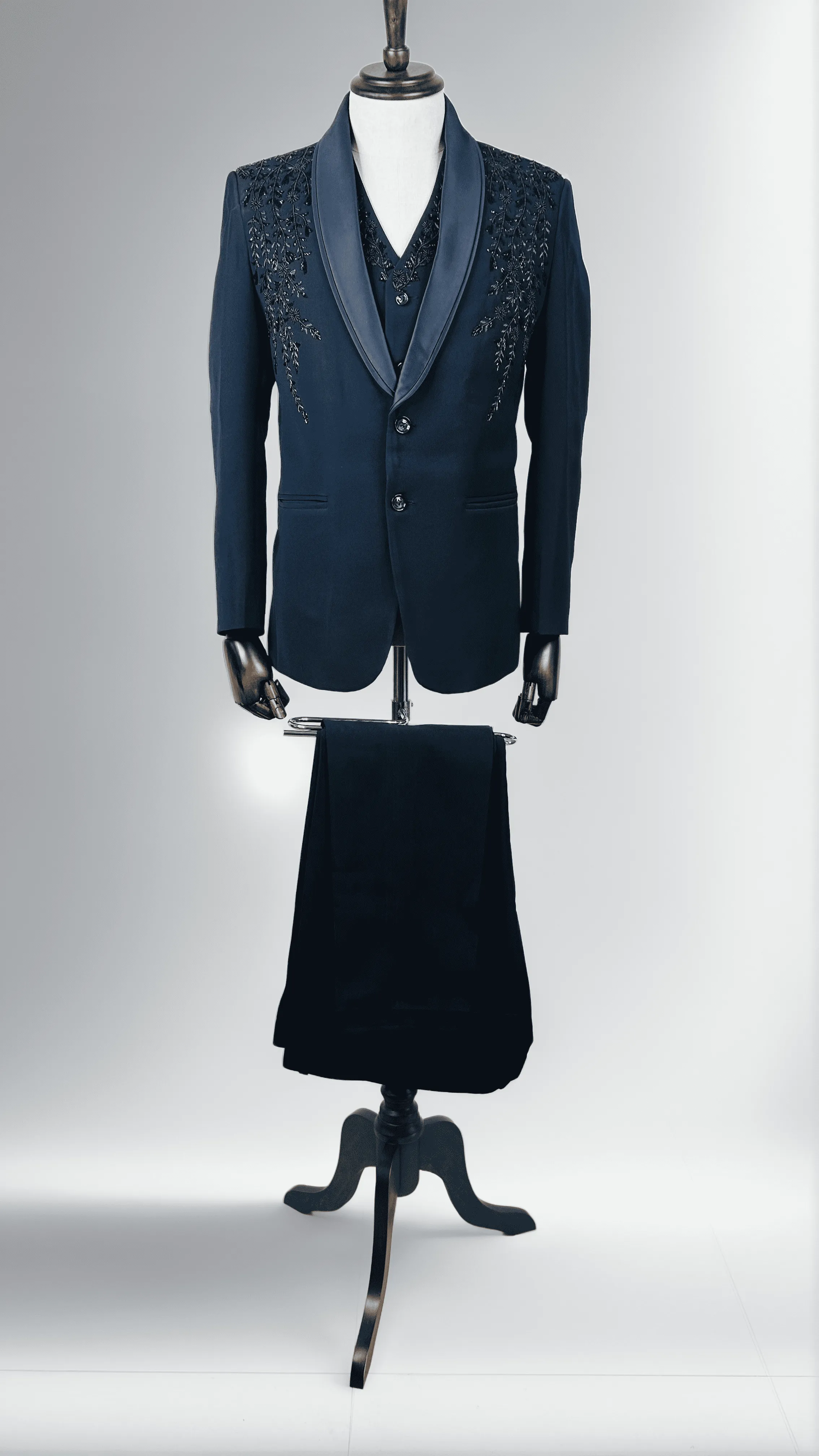 Navy blue double side Embroidery - EMS
