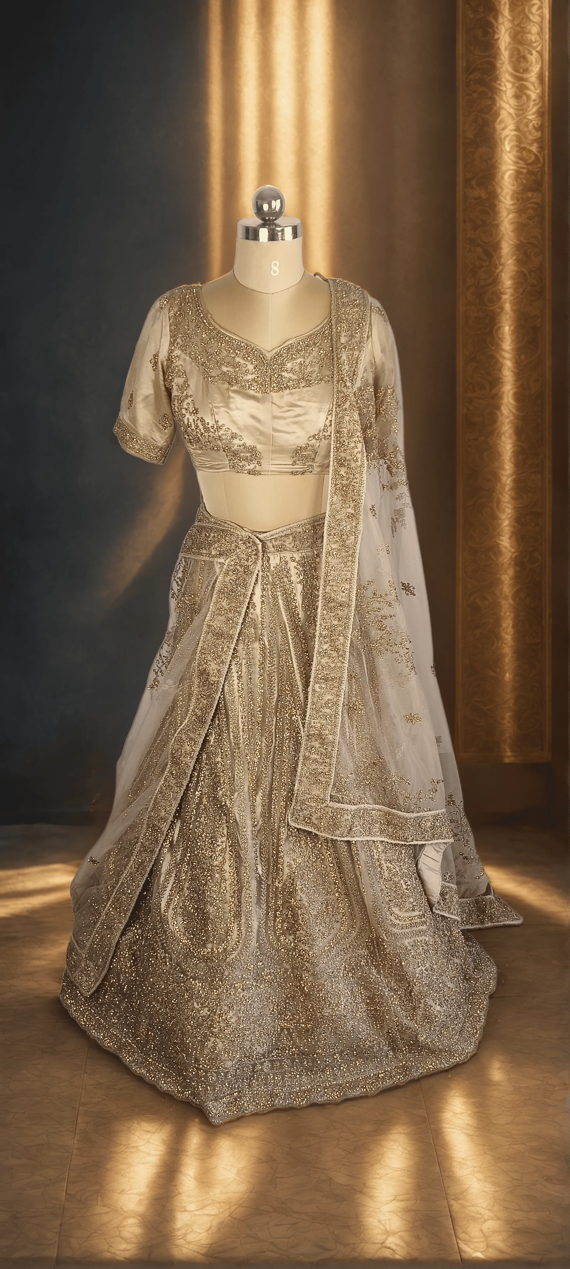 Golden Bridal Lehenga - L6028