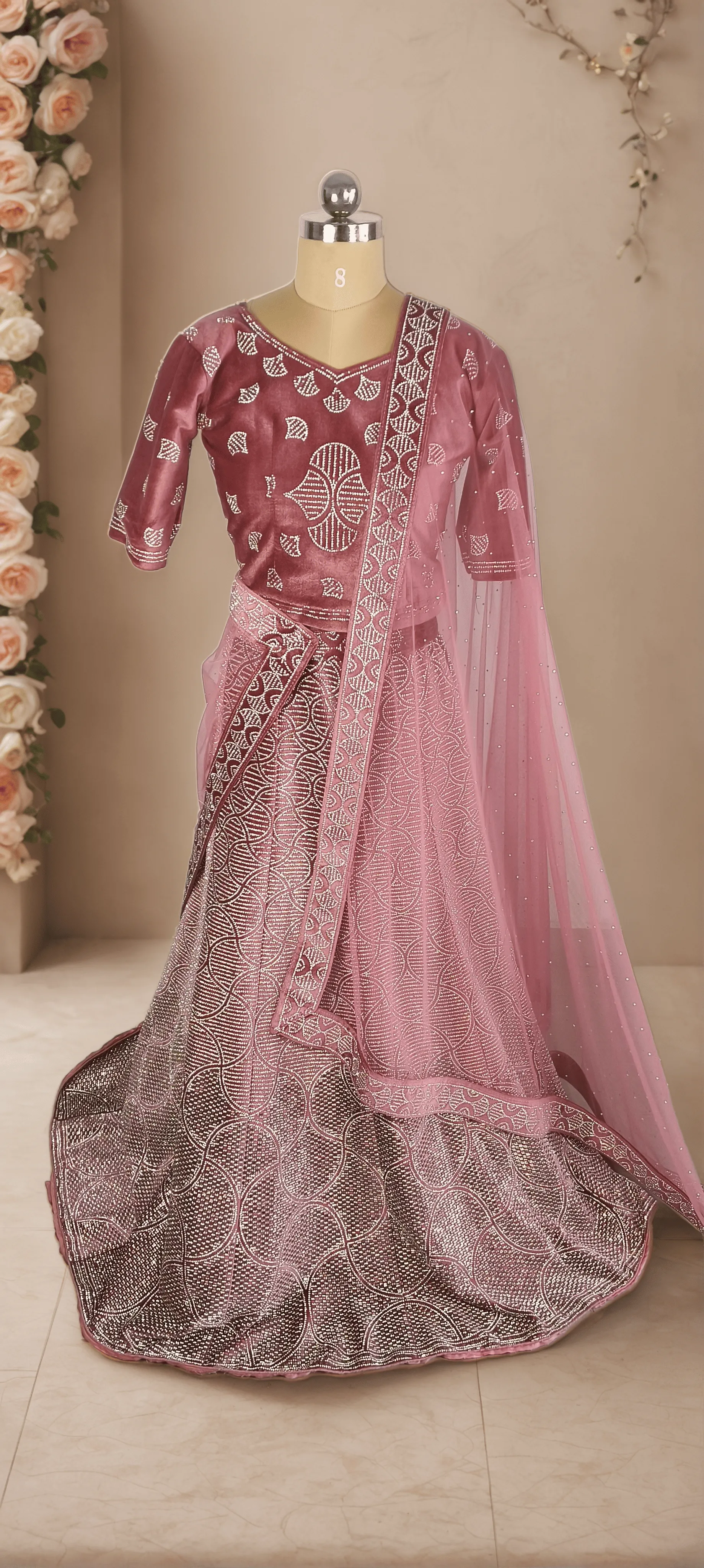 Rain And Shine Pink Lehenga- L0021 