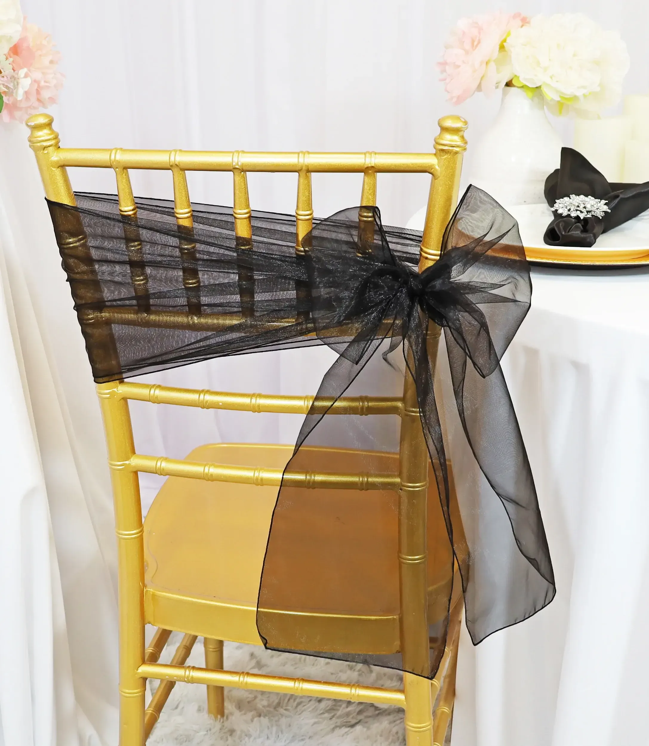 Black Organza Sashes