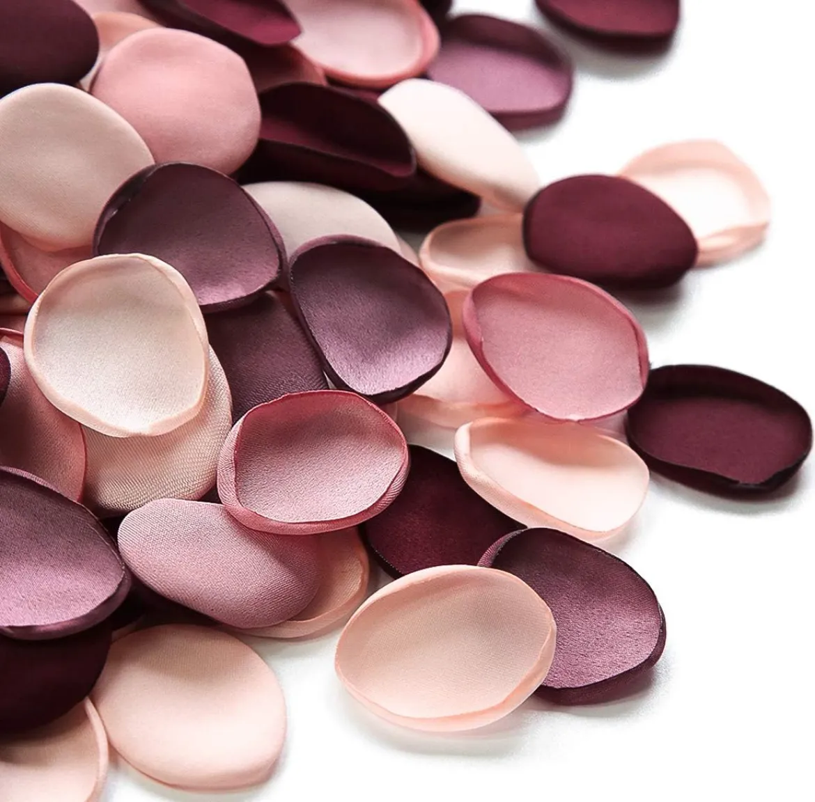 Burgundy and Blush Silk Flower Petals