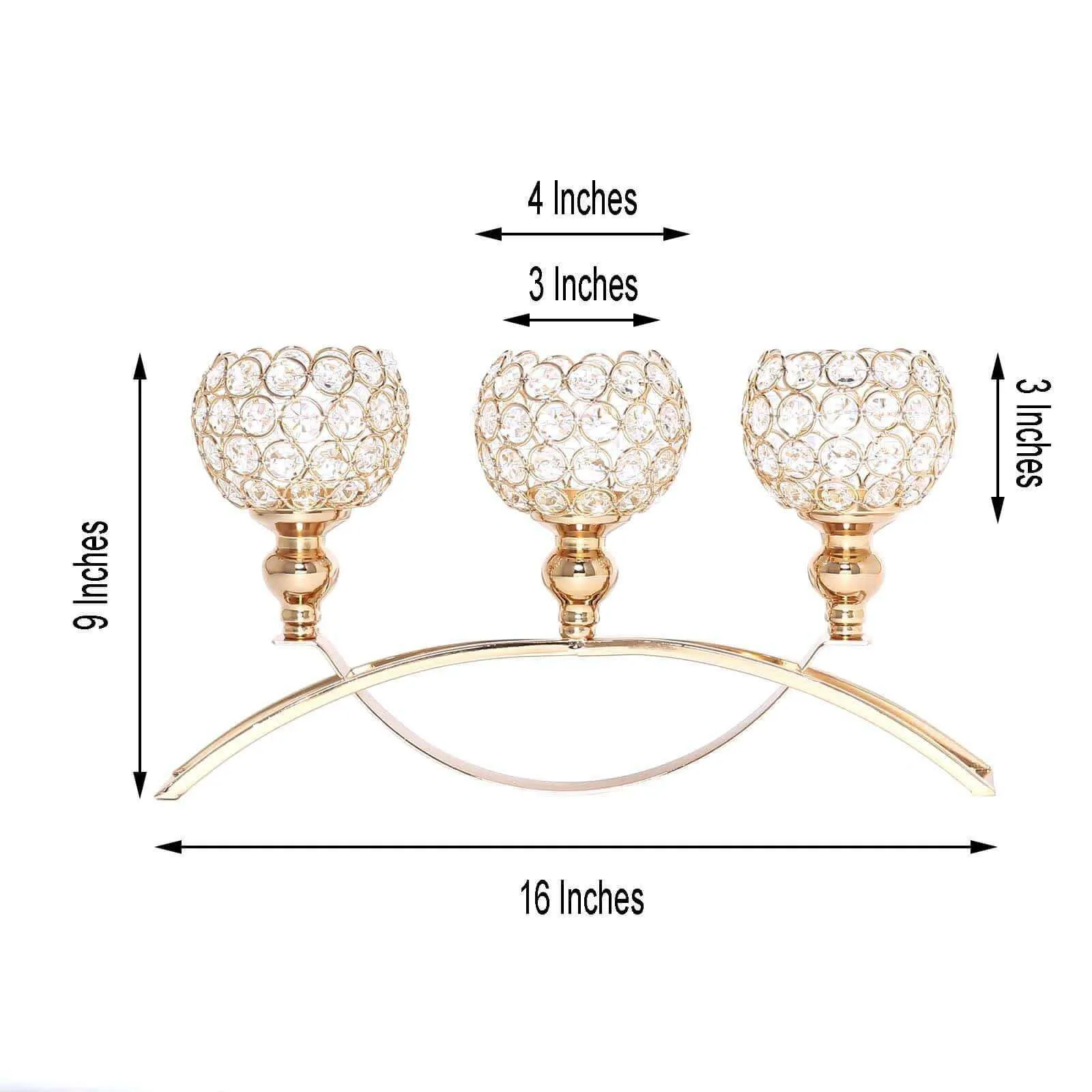 Gold and Crystal Arch Candelabra
