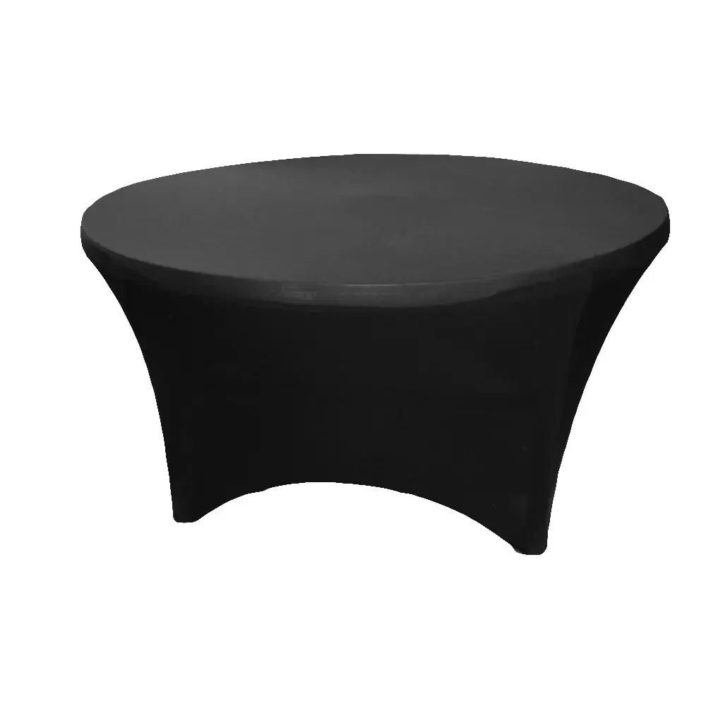 Black 120" Round Spandex Tablecloth