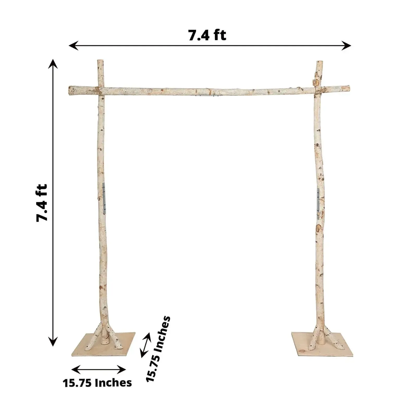 Birch Wood Rectangle Arbor