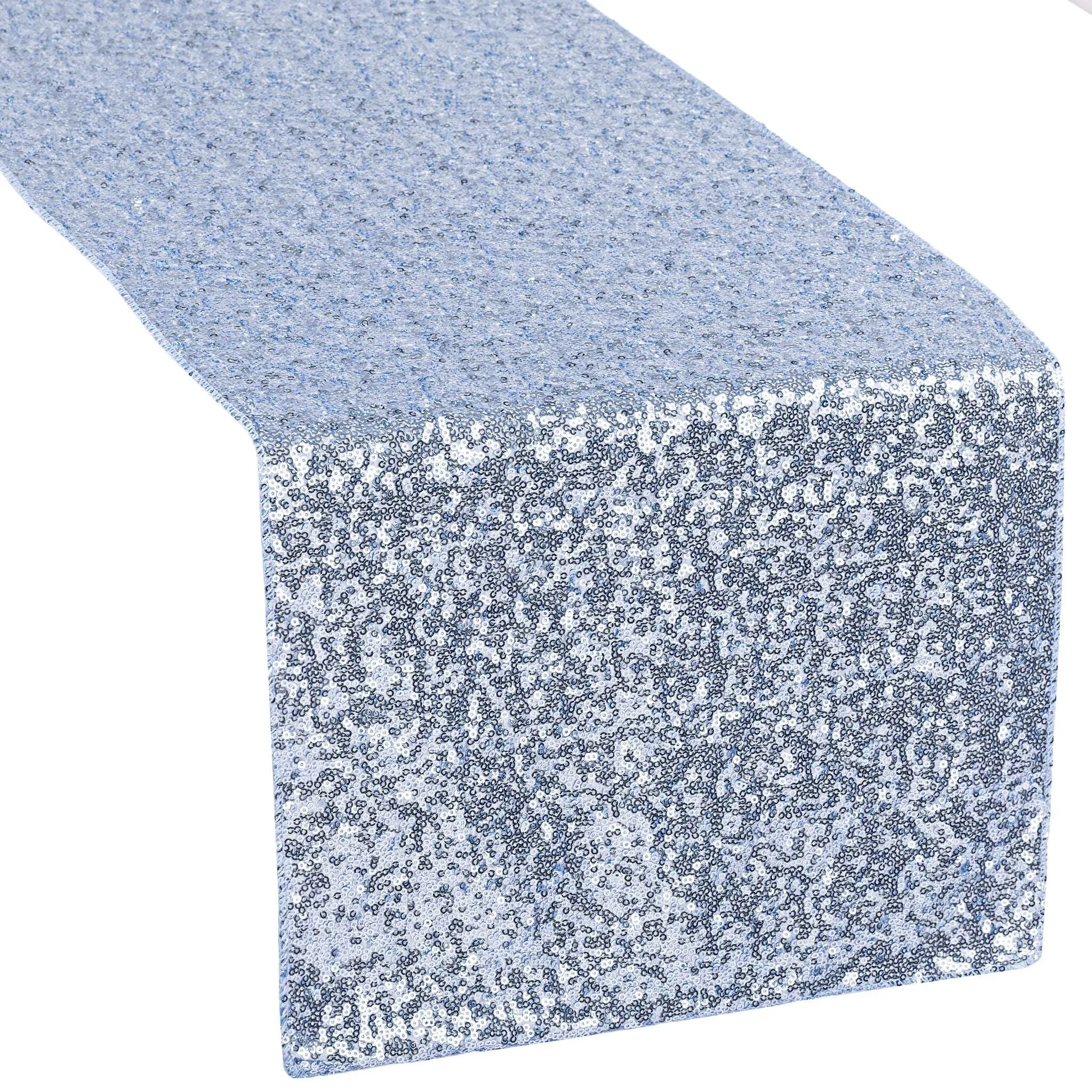 Dusty Blue Sequin Table Runners